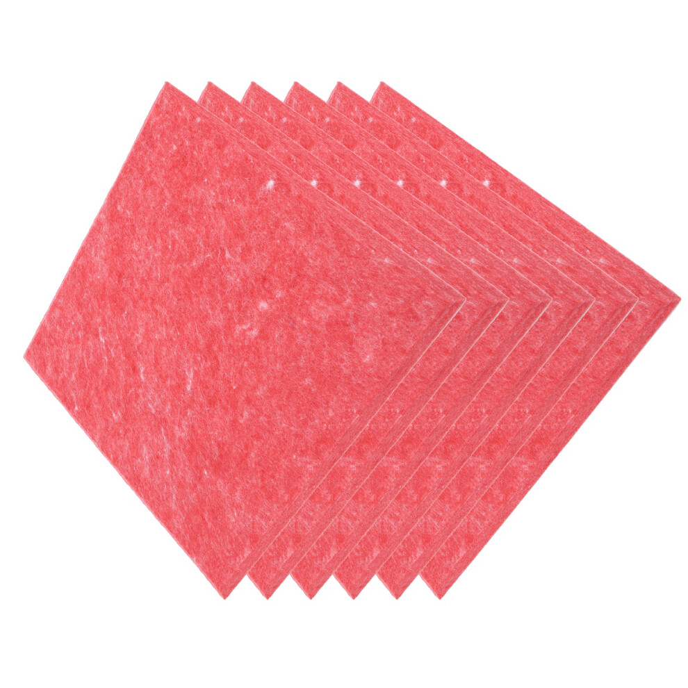 Acoustic Soundproof Boards 6Pcs Polyester Fiber Fireproof Red Sound Absorbers 4171361030725