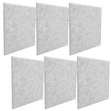 Schalldämmplatten 6er Pack, feuerfeste Polyesterfasern, silbergrau