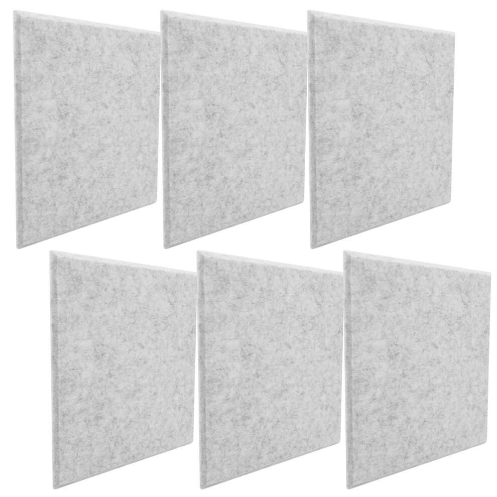 Acoustic Soundproof Panels 6Pcs Polyester Fiber Silencer Fireproof Silvery Gray 8441361030688