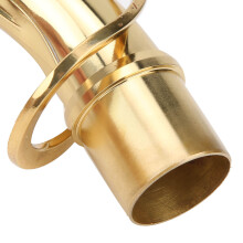 Brass Gold Saxophone Neck for Alto Sax - 16x2.5cm, 2.45cm Connector