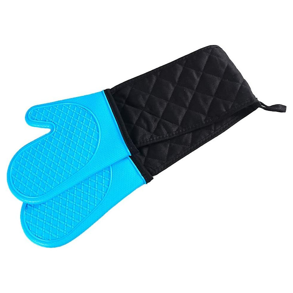 Heat Resistant Oven Mitts, Non-Slip Grip Silicone Kitchen Mittens with Extra Long Protection, Comfortable & Soft Fabric Lining, Flexible Oven Gloves f-image-OPC-PMYQ5SZ-NEW
