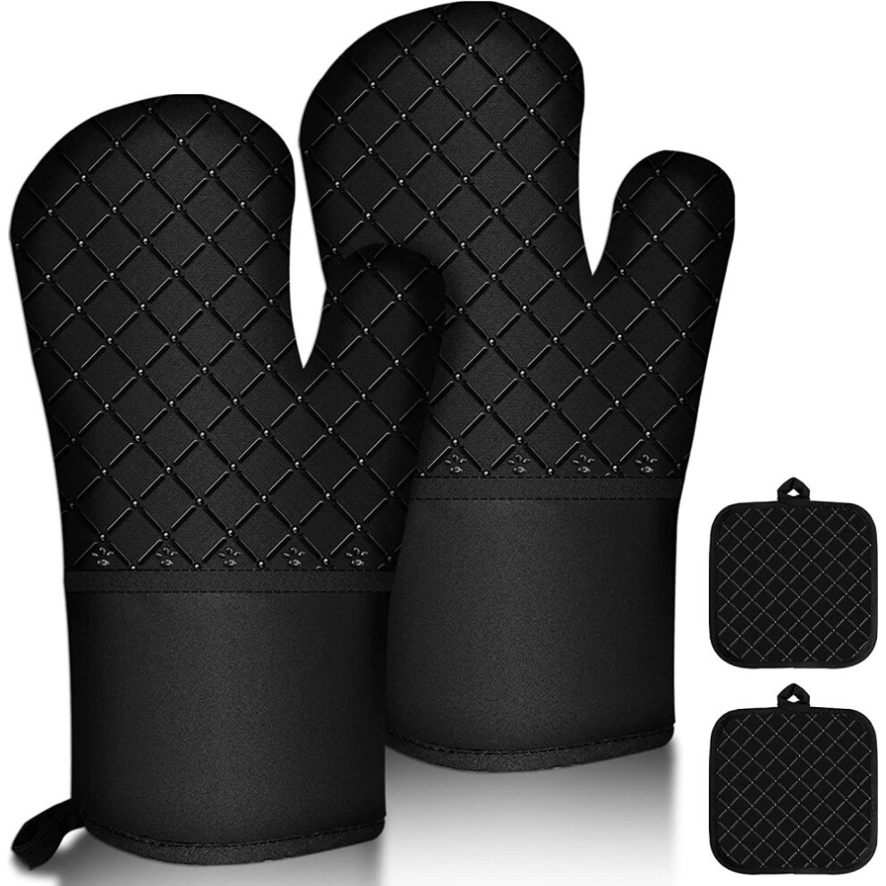Heat Resistant Oven Mitts, Flexible Mitt for Safe Cooking And Baking (Set of 4)-image-OPC-PMYQ665-NEW