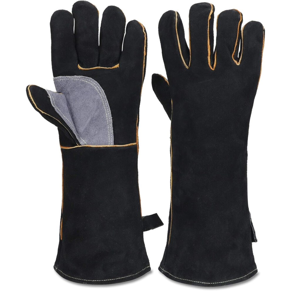 Master Craftsman's Fireproof Mitts, Durable Leather with Kevlar Stitching, Long Cuffs for Extra Protection, Reusable and Ambidextrous, Your Shield in-image-OPC-PMYQ66C-NEW