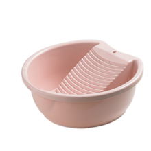 Non-slip Washtub, Cleaning Basin With Ridged Surface For Stain Removal, 2 In 1 Function Design For Multifunctional Laundry And Outdoor Use