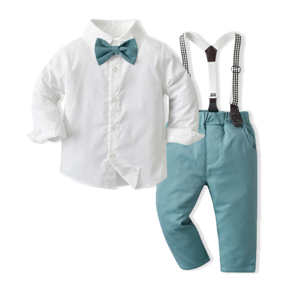 (Light Blue, 80cm) Boys Long Sleeve Shirt Overall Trouser Traveling Children Tops Pants-image-OPC-PMYQ8S9-NEW