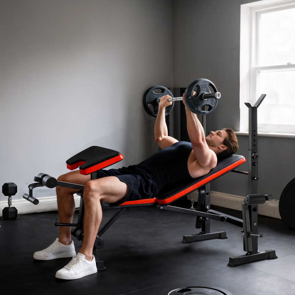 Homcom Multi-Function Adjustable Weight Training Bench Gym Fitness Lifting