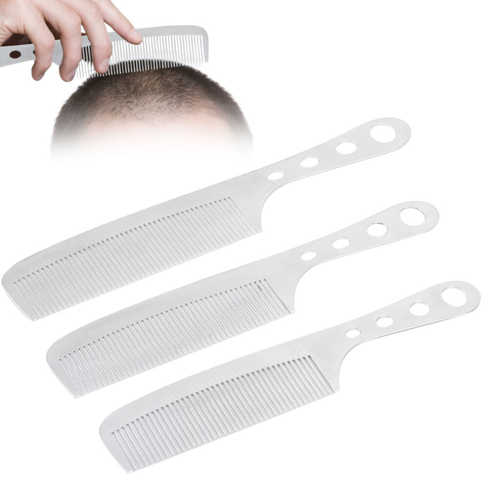 3PCS Professional Titanium Steel Hairdressing Combs Set, Sizes 20.8x3.5cm