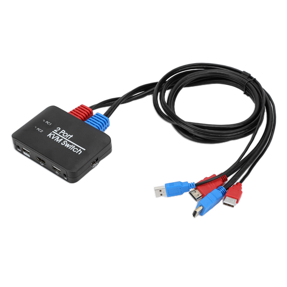 2-Port Hdmi Usb 2.0 Kvm Switch Support 4K@60Hz, Hotkey & Remote 8491361034643