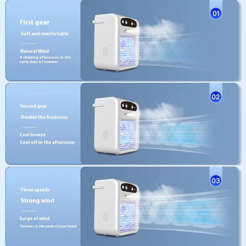 (pink) Desktop Air Cooler With Humidification Feature And LED Lights Mini 2