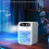 (white) Desktop Air Cooler With Humidification Feature And LED Lights Mini 2
