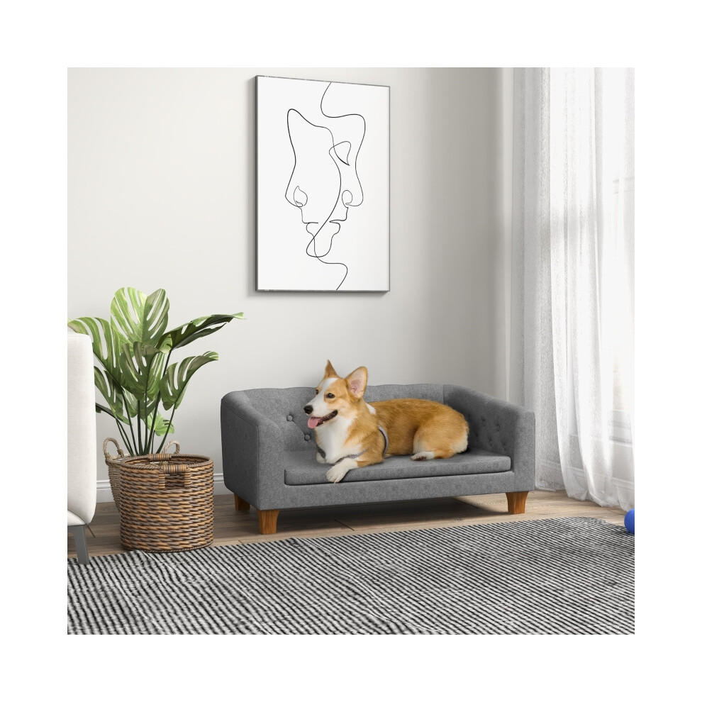 Grey Dog Sofa Bed with Soft Cushion - Comfortable Durable Bed for Medium Dogs Perfect for Rest & Relaxation-image-OPC-PMYQV7Z-NEW