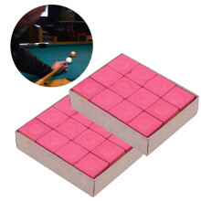 24pcs Red Pool Cue Chalks - Lightweight Low Powder Drop Design