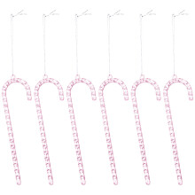 6 Christmas Tree Hanging Decorations Clear Candy Staff-Pink