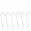 6 Christmas Tree Hanging Decorations Clear Candy Staff-Pink 1