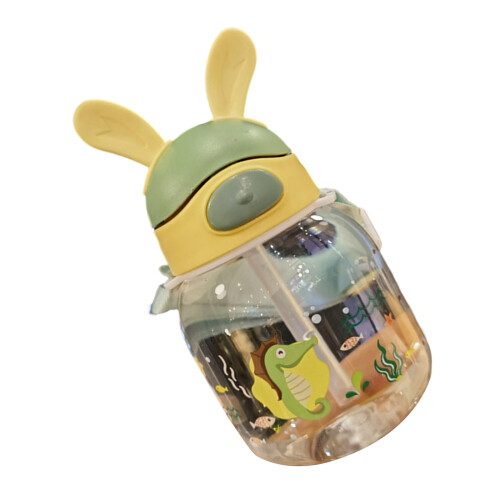 Kids' Rabbit-Pattern Water BottleAnti-Fall,-Green
