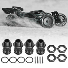 4 Stück RC Auto Aluminiumlegierungsrad Erweiterungsadapte 17mm Sechskant 23mm Schwarz
