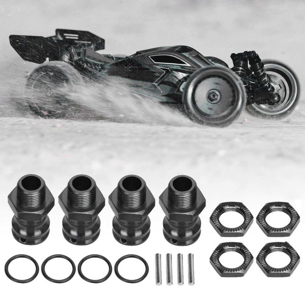 Rc Wheel Extension Kit 4Pcs Aluminum Alloy 17Mm Hex 23Mm For 1/8 Cars Black 4631361041065