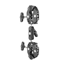 Aluminium Dubbele Kop Camera Mount Klem Camera Microfoons