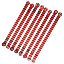8 Stück Aluminium-Zugstangen-Set für SCX10 1/10 Crawler, Rot, Schwarz, Titan