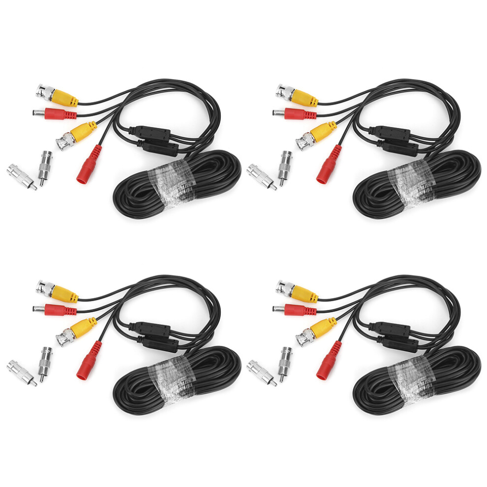 4Pcs Bnc Video Power Cable 10M Cctv Security System Accessories 5031361040911