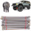 8PCS Metal Pull Rod Kit for SCX10 1/10 Crawler, Titanium Color 8