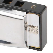 10-Loch 20-Noten Chrom Blech-Harmonica in C mit Etui, Feinpolierung