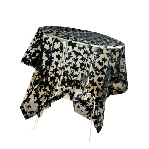 Nature Tablecloth Design Breathable Sheer  Machine-Black XL