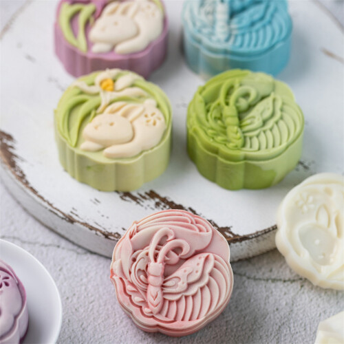 Celebratory Conies Blossomy Mooncakes Press 75g ABS Plastic 1