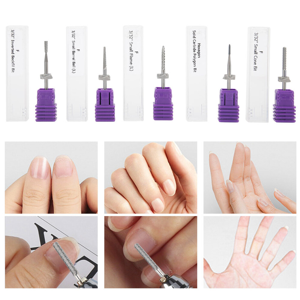 5pcs Tungsten Steel Nail Drill Bits Set for Dead Skin & Nail Removal