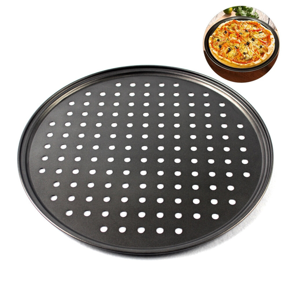 Round Pizza Pan, Crispy Crust Pizza Pan, Pizza Pan for Oven, Nonstick Pizza Pans, Carbon Steel Pizza Pan with Holes, Perforated Pizza Pan with Superio