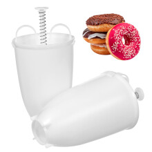 2pcs Manual Doughnut Maker DIY Donuts Making Tool for Home Kitchen Baking Pancakes and Desserts Portable White Doughnut Mould for Adults