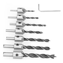 7 Stück Holzbohrkronenbohrer-Set, Hochleistungsschnellstahl, 3-10 mm