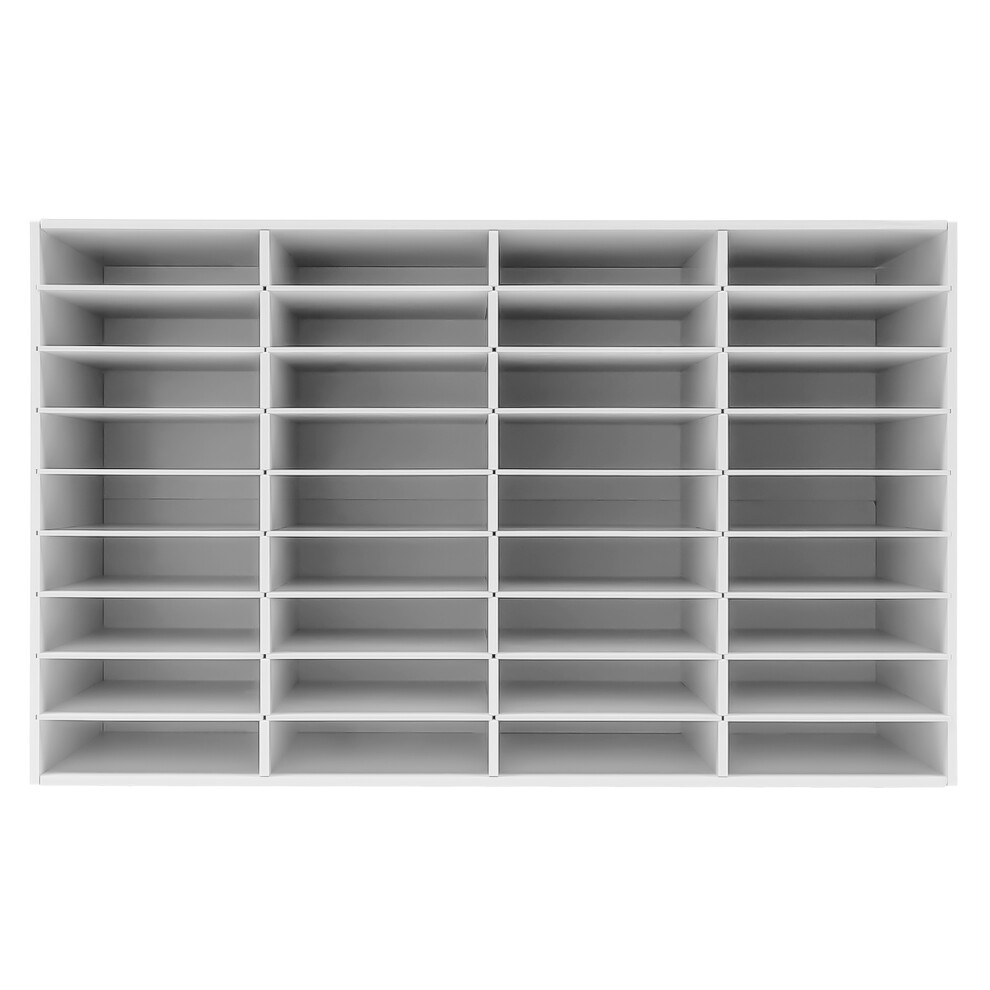 36 Compartments Literature Organizer,Desktop File Holder,White