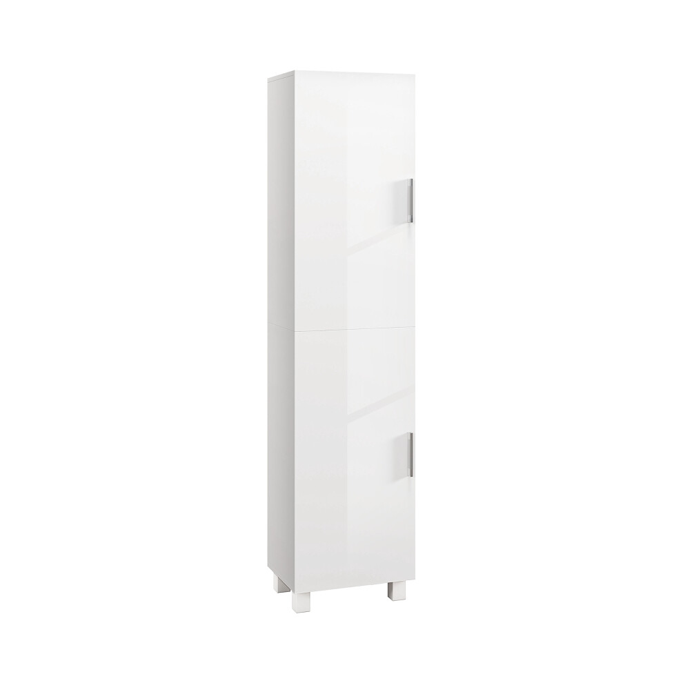 HOMCOM Freestanding Bathroom Cabinet Tall with Adjustable Shelves and Double Doors White 60cm for Bathroom Organization-image-OPC-PMYRP2Z-NEW