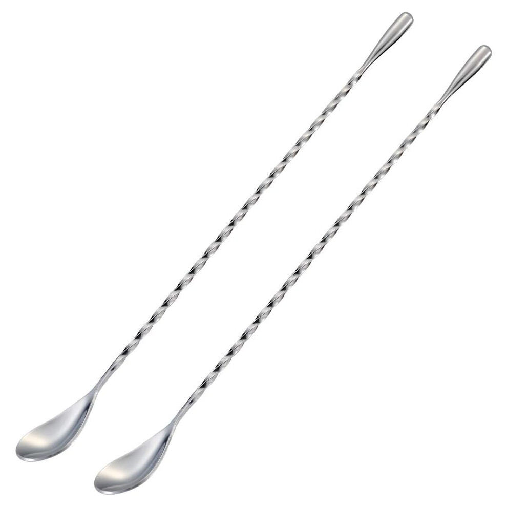 High-Quality Bartending Supplies, Stainless Steel Cocktail Spoons, Dishwasher Safe, Twisted Spiral Handle, Long 12 Inch Stirrers, Easy To Clean, Set O-image-OPC-PMYRPZJ-NEW