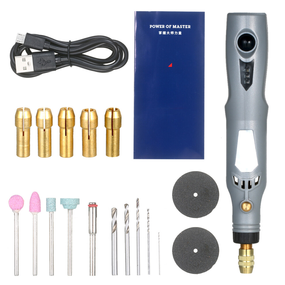 Mini Electric Rotary Grinder 6000-15000Rpm Rechargeable 21Pcs Kit 7891361059195