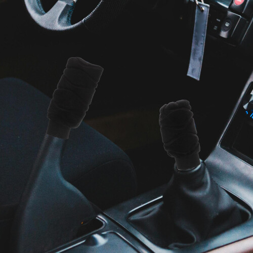 2pcs Plush Car Shift Gear Knob Cover For Winter 2