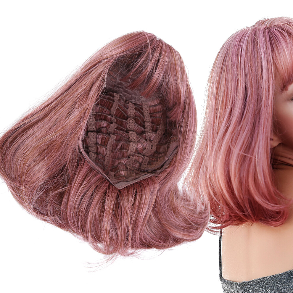Unisex 35Cm Wavy Synthetic Wig For Women - Fashionable Cosplay Party Style