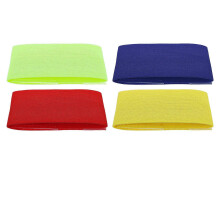 4 x Brassard de capitaine de football pour jeunes, rouge, 6,5 x 33 cm, marqueur de capitaine