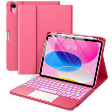 Coque de clavier pour iPad 10e génération 2022 et iPad 11e génération A16 2025, 11/10,9 pouces, rose, pavé tactile
