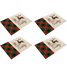 Machinewasbare placemats met kerstthema, antislip ontwerp, tafelbescherming voor eetkamer en keuken, gemakkelijk te onderhouden, ideaal voor feestjes