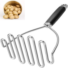 Kitchen Gadget Potato Masher, Sturdy Construction, Timeless Design, Multifunction Stainless Steel Masher, Ergonomic Big Handle, Easy To Clean With Lar