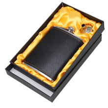 Cantil masculino essencial, 18x8 em aço inoxidável com elegante capa de couro, cantil personalizado para homens, cantil de bolso em couro com