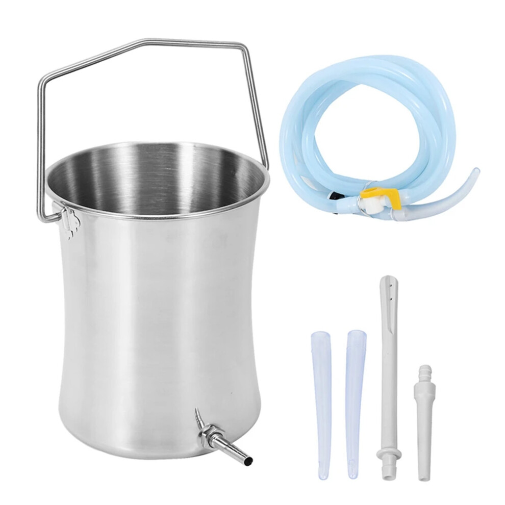 Practical Stainless Steel Enema Bucket Reusable Colon Cleanse