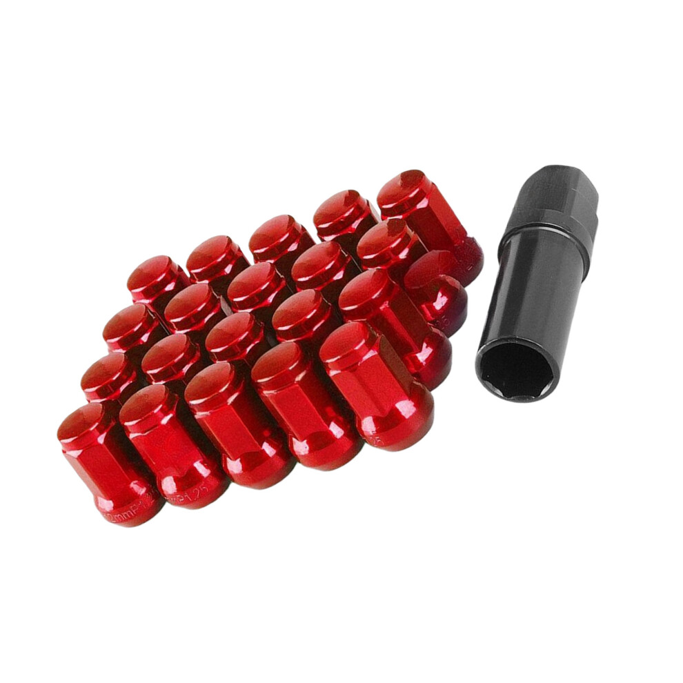 Vibration Resistant Carbon Steel Lug Nuts Bolts With Tamper-Red 7695000290570