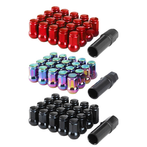 Premium Vibration Proof Vehicle Security Bolt Set Lug-Black 1