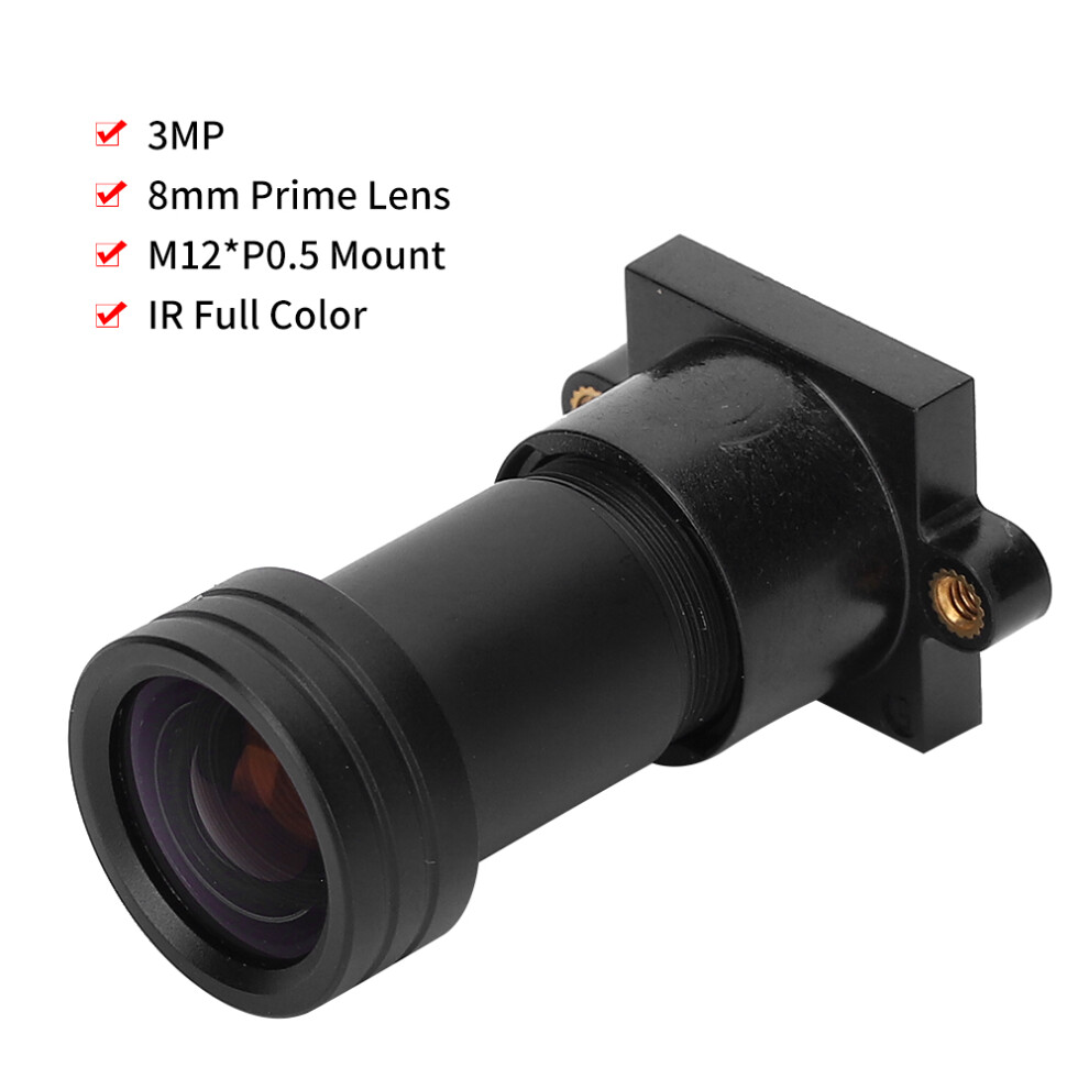 3Mp Ir Camera Lens 8Mm Fixed Focal, 1/2.5In Format Black 4661361079324
