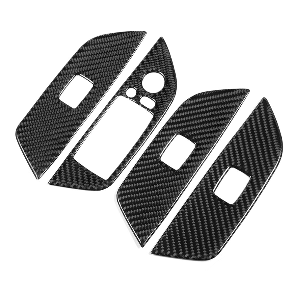 4Pcs Carbon Fiber Car Window Lift Switch Trim For X1 E84 2011-2015 6951361080191