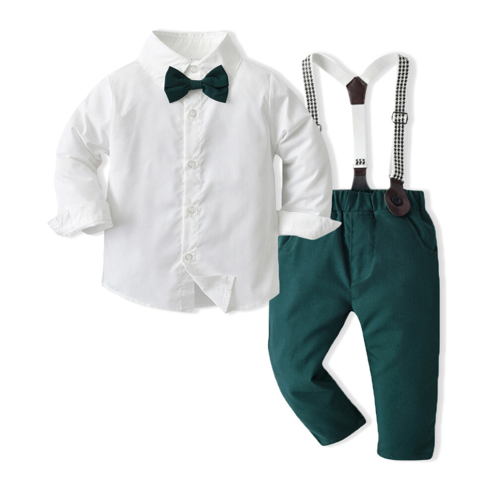 (Green, 130cm) Ceremony Boys Shirt Overall Trouser Skin-friendly Children Tops Pants-image-OPC-PMYS7PZ-NEW