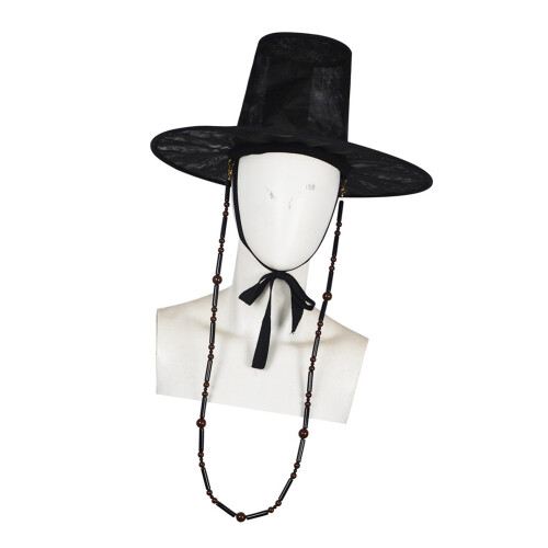 Eleganter Derby-Hut aus schwarzem Polyester,